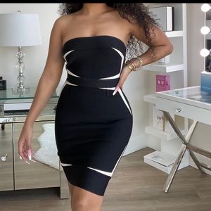 HERVE LEGAR FITTED DRESS